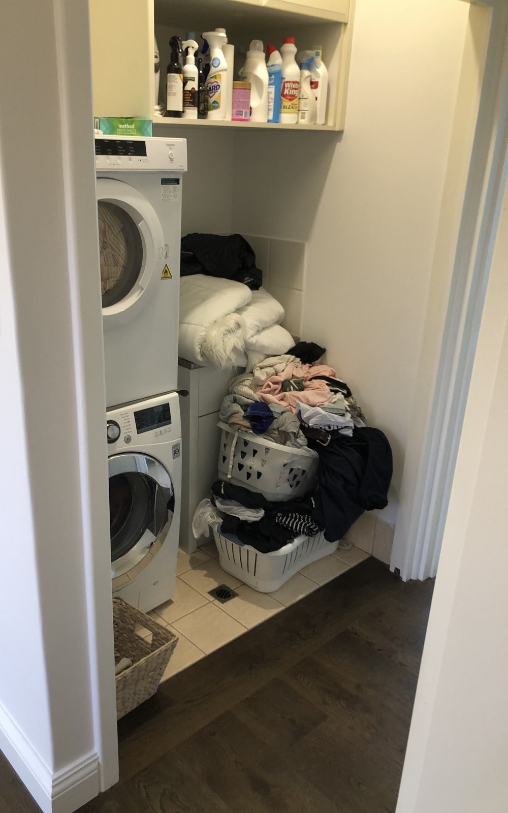 A photo of what the laundry looked like before.