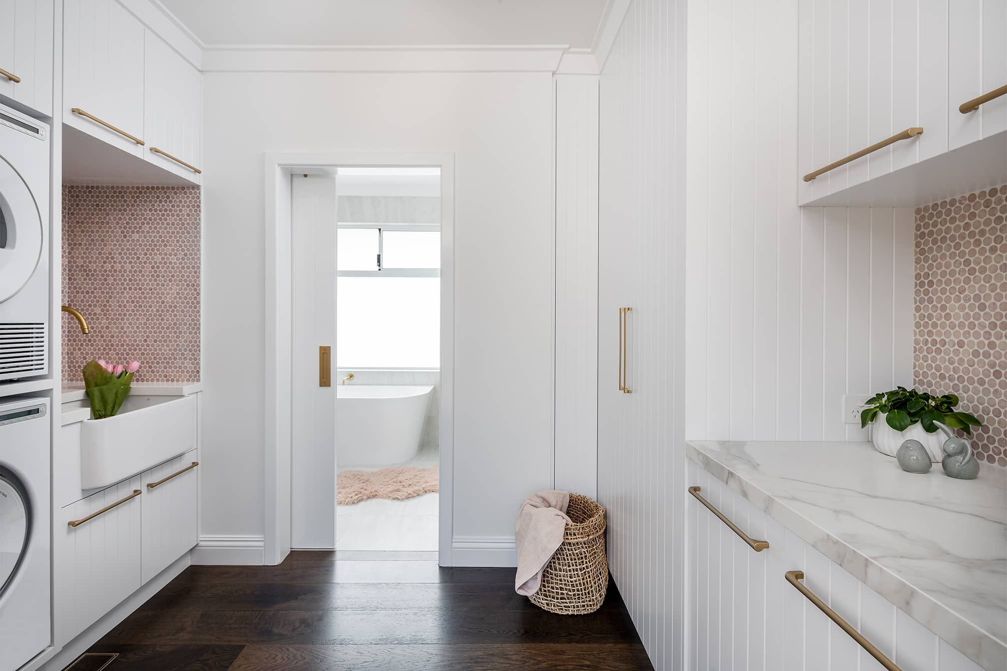 A photo of what the laundry area looked like after the renovation.