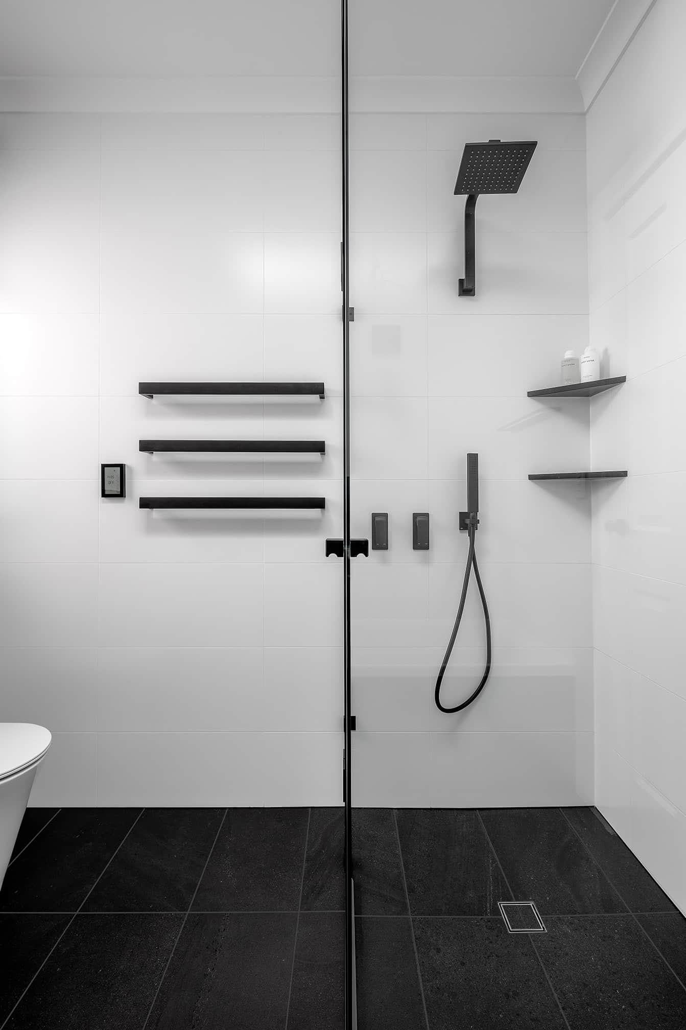 A photo of a shower area.