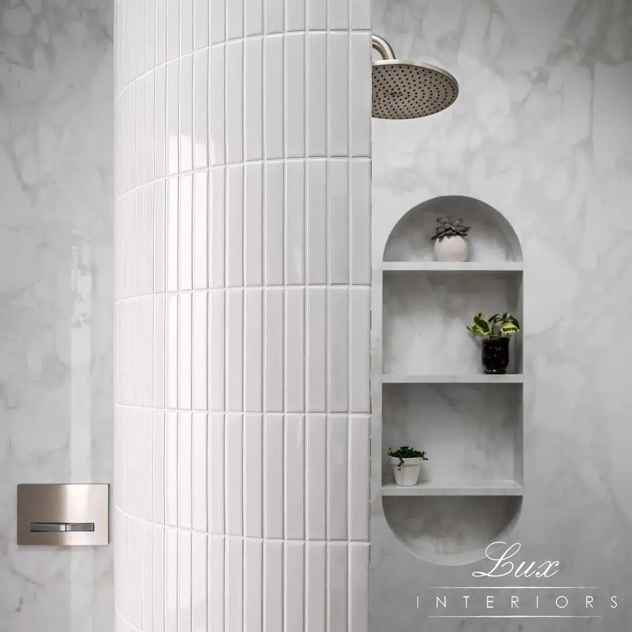 A photo of a Lux Interiors shower.